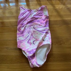 Justice active pink marble leotard